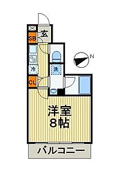 プレール・ドゥーク門前仲町2 1Kの間取図画像