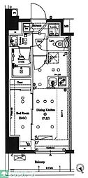 ARKMARK水天宮前2 1DKの間取図画像