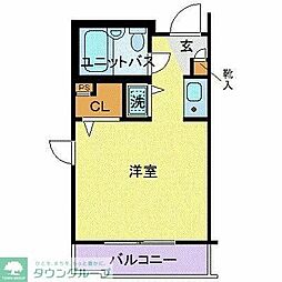 ジョイフル祐天寺 ワンルームの間取図画像