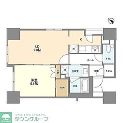 LaSante五反田 1LDKの間取図画像