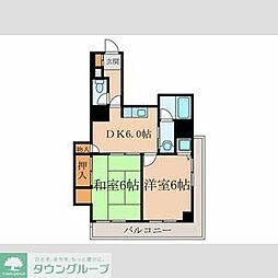 日興パレス東山 2DKの間取図画像