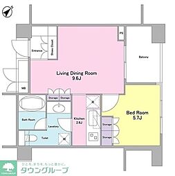 ランテンヌ四谷 1LDKの間取図画像