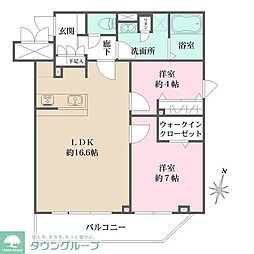 CREAL premier西馬込 1階2LDKの間取り