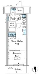 JR総武線 大久保駅 徒歩6分の賃貸マンション 1階1DKの間取り