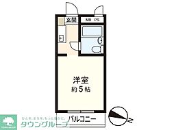 ユースフル祐天寺 3階ワンルームの間取り