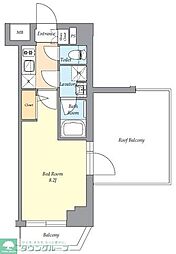 京王線 幡ヶ谷駅 徒歩2分の賃貸マンション 5階1Kの間取り