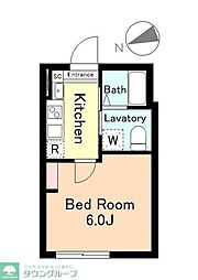 Chum 358 2階1Kの間取り