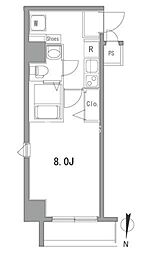 プレストマーロ両国 2階1Kの間取り
