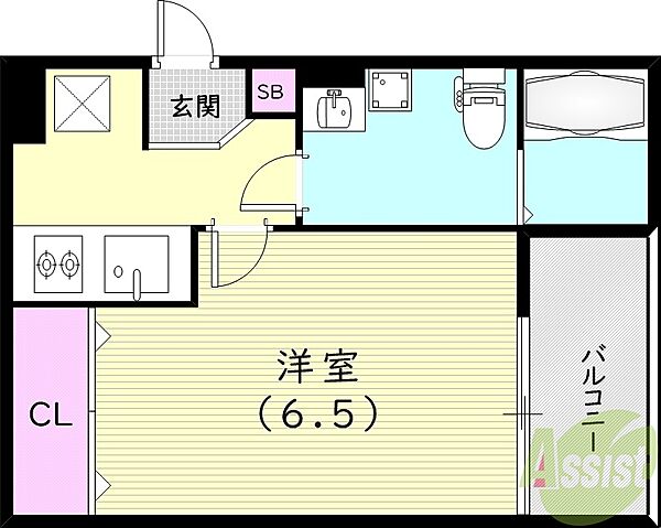 ヴィレッタ武庫之荘 ｜兵庫県尼崎市武庫之荘本町2丁目(賃貸アパート1K・2階・23.25㎡)の写真 その2