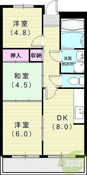 エイチツーオー杭瀬 ｜兵庫県尼崎市杭瀬本町1丁目(賃貸マンション3DK・11階・60.00㎡)の写真 その2