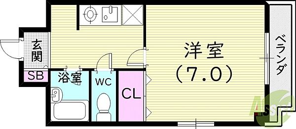 ステラハウス22 ｜兵庫県西宮市南昭和町(賃貸マンション1K・3階・23.76㎡)の写真 その2