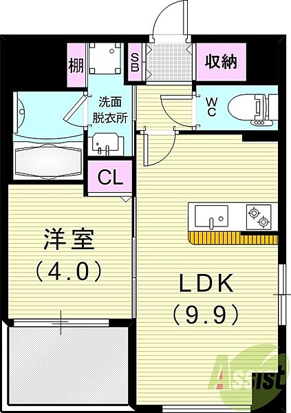 BROOKLYN　SQUARE ｜兵庫県尼崎市南塚口町1丁目(賃貸マンション1LDK・3階・35.50㎡)の写真 その2