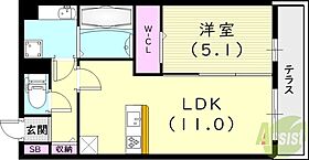 TMK西北  ｜ 兵庫県西宮市中前田町（賃貸アパート1LDK・1階・41.53㎡） その2