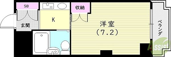 ダンディライオン西宮 ｜兵庫県西宮市与古道町(賃貸マンション1K・5階・18.09㎡)の写真 その2