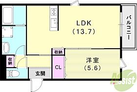 サンフラワー  ｜ 兵庫県伊丹市荒牧南4丁目6-15（賃貸アパート1LDK・3階・46.66㎡） その2