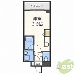 AILE武庫之荘 3階ワンルームの間取り