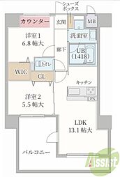 ティマー・レジデンシィ塚口 3階2LDKの間取り