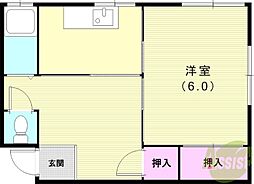 杉マンション 2Kの間取図画像