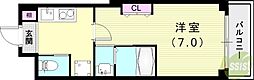 イープレイス武庫之荘 1Kの間取図画像