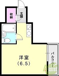 ハッピーコート塚口駅前 ワンルームの間取図画像
