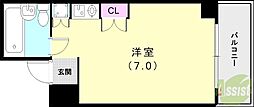 ウィンベル・ソロ立花 ワンルームの間取図画像