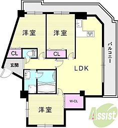 ロータリー宝塚南口 3LDKの間取図画像