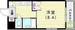 ソフィア 1Kの間取図画像