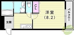 フジパレス尼崎三反田3番館 1Kの間取図画像