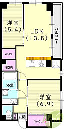 一○舘 2LDKの間取図画像