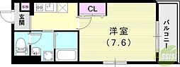 リアフラッツ上ケ原 1Kの間取図画像