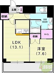 BelleFace尼崎 1LDKの間取図画像