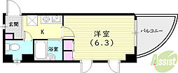 西宮スカイハイツ 1Kの間取図画像