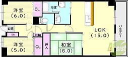サンテ東甲子園 3LDKの間取図画像