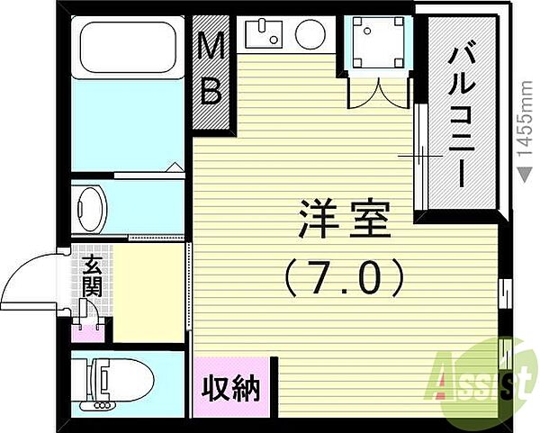 Kコート ｜兵庫県西宮市北昭和町(賃貸マンション1R・1階・21.00㎡)の写真 その2