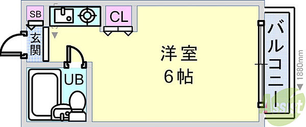 メゾン・ド・パルテール ｜兵庫県尼崎市武庫之荘1丁目(賃貸マンション1R・2階・14.84㎡)の写真 その2