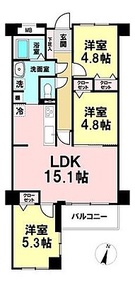 間取り グラン・ドムール南仙台 4階/-