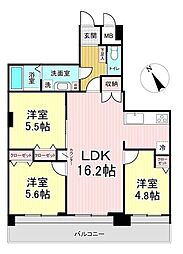 朝日プラザ長町 3LDKの間取り