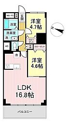 八本松マンション 2LDKの間取図画像