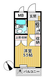 エステートロイヤル ワンルームの間取図画像