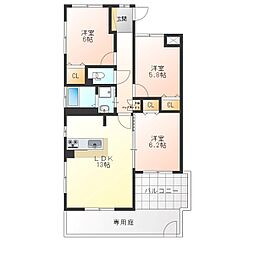 アゼリアコート宿郷 3LDKの間取図画像