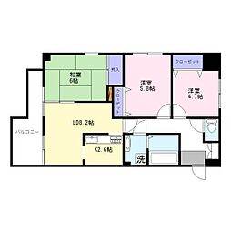 サンポワール宇都宮 3LDKの間取図画像