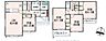 間取り：　蓮田市関山　新築一戸建て　ハートフルタウン　03、4LDK、土地面積134.36m2、建物面積97.71m2