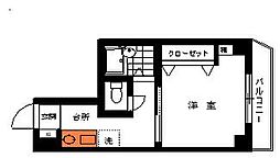 メゾンツカサ 3階1Kの間取り