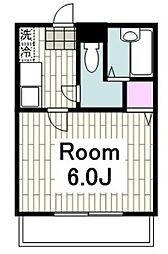 JR横浜線 大口駅 徒歩3分の賃貸マンション 3階1Kの間取り