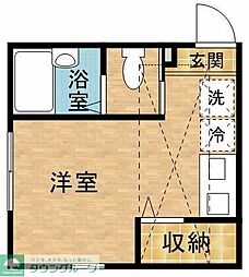 ハーミットクラブハウス六角橋 1階ワンルームの間取り