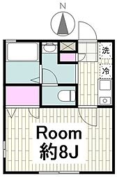 横浜市営地下鉄ブルーライン 三ツ沢下町駅 徒歩6分の賃貸アパート 1階1Kの間取り