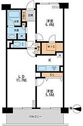 CASSIA横濱ガーデン山 2LDKの間取図画像