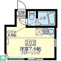ユナイト子安台ミルフィーユの杜 ワンルームの間取図画像