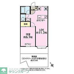 キクラス元住吉 1LDKの間取図画像