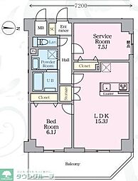 メジリス 新羽 2LDKの間取図画像